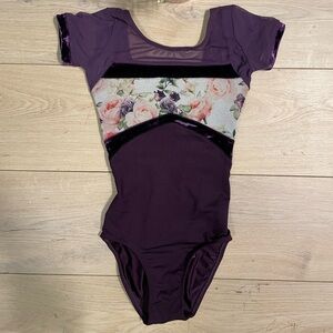 New Custom-made Purple Floral Ballet Leotard